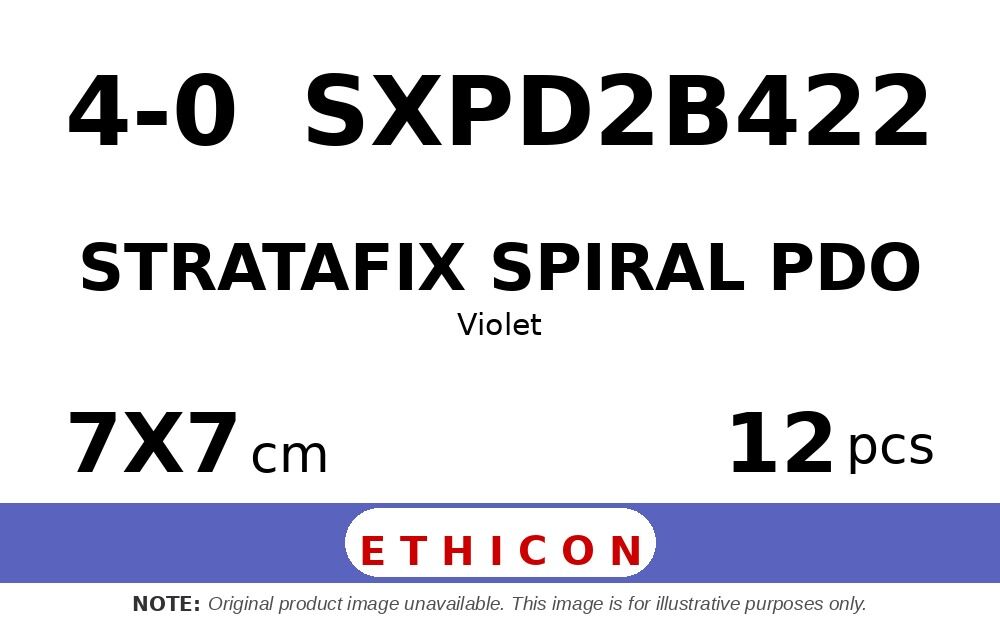 STRATAFIX Spiral PDO Suture SXPD2B422 hechtdraad - FS-2 4-0 - 7X7cm - | per 12 st. | - afbeelding 0