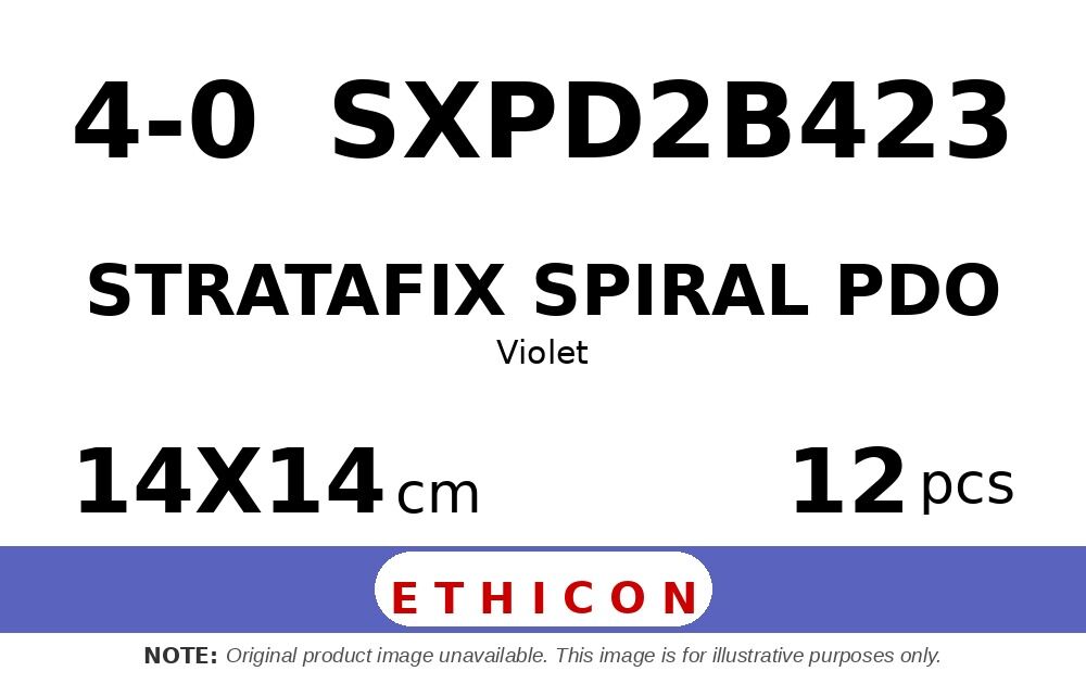 STRATAFIX Spiral PDO Suture SXPD2B423 hechtdraad - FS-2 4-0 - 14X14cm - | per 12 st. | - afbeelding 0