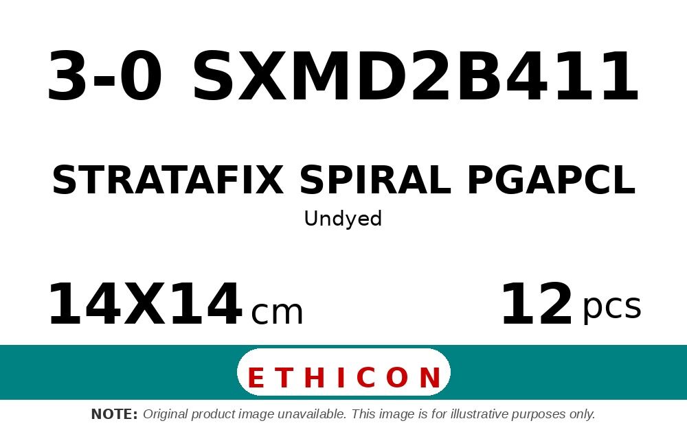 STRATAFIX Spiral PGAPCL Suture SXMD2B411 hechtdraad - FS 3-0 - 14X14cm - | per 12 st. | - afbeelding 0