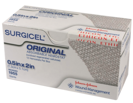 Surgicel bloedstelpend gaas 5x7,5cm per 10st.