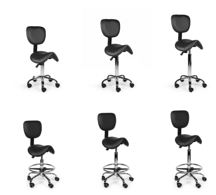 Zadelkruk met rugleuning en voetring zwart 50-68cm - afbeelding 2