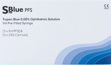 Trypan Blue ophthalmic Solution 0.6mg/ml 1ml met canule per 5 stuks - afbeelding 0