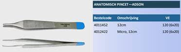 Lettix Disposable Adson anatomisch pincet 12cm steriel 20st - afbeelding 0