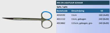 Lettix disposable Iris schaar recht spits/spits 11cm steriel per 40st