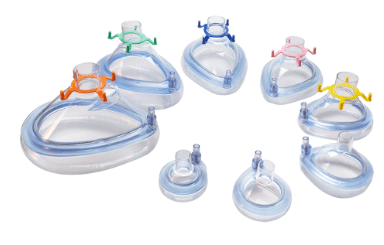 Unoquip disposable beademingsmaskers met ventiel PVC per 50st.