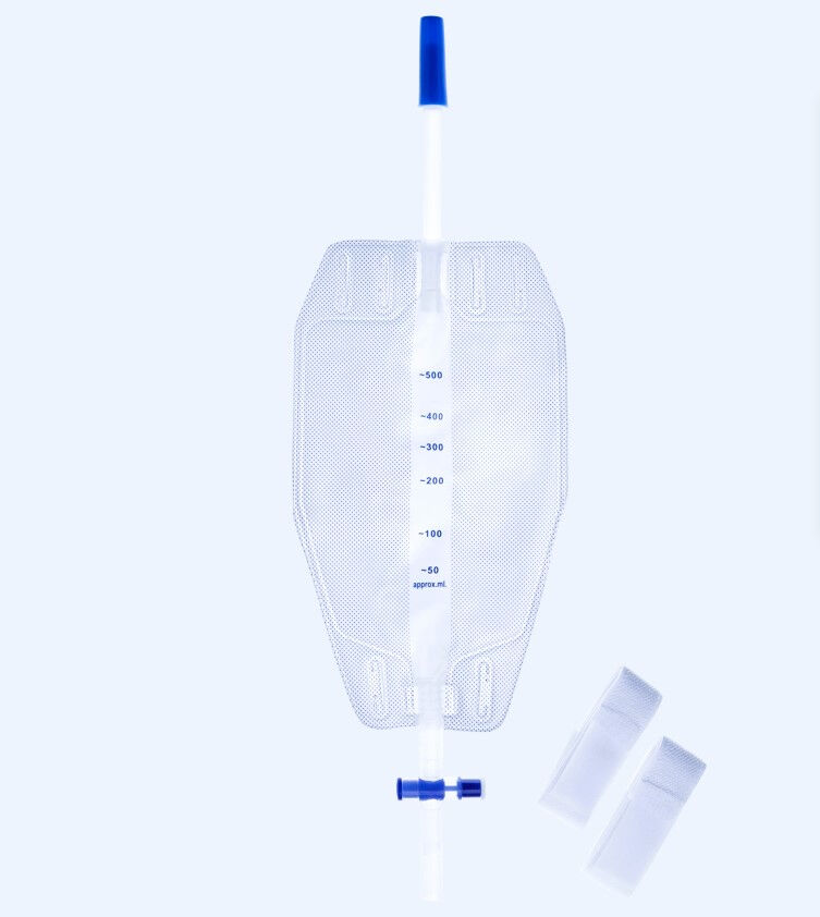 Unoquip niet steriele urinebeenzak soft met korte slang en kruiskraan