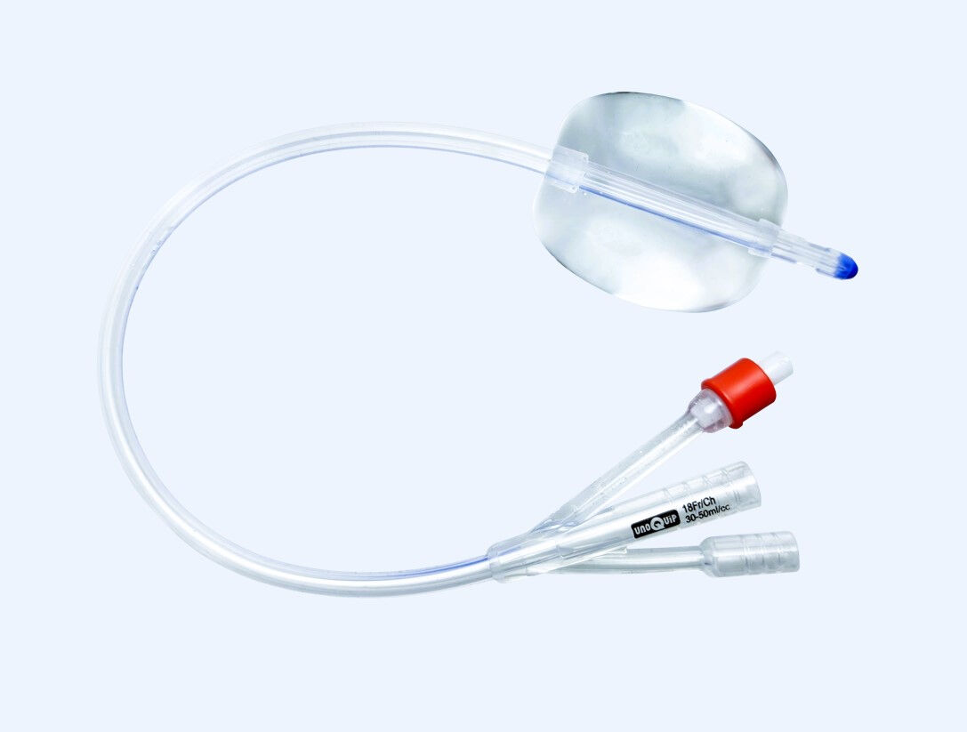 Unoquip postoperatief Foley katheter Nelaton Cilindrische tip 3-weg CH24 / 30-50ML per 10ST