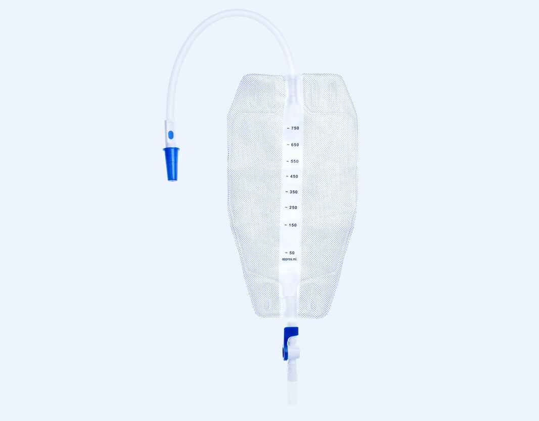 Unoquip steriele urinebeenzak met verstelbare flip-flo kraan sample poort per 8x10x1ST