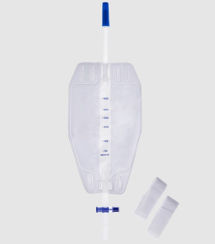 Urine beenzak soft met terugslagklep kruiskraan niet steriel 8x10ST 