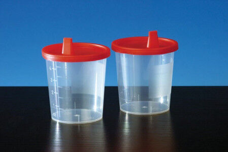 Urinebeker 125ml per 500st. Verpakt per 20x 25 bekers en  5x100 deksels - afbeelding 2