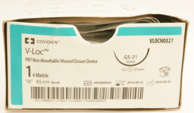 Medtronic Covidien VLOCN0327 V-loc 1-0 blauw hechtdraad 45cm GS21 naald per 12st. - afbeelding 0