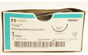 Medtronic Covidien VLOCN0327 V-loc 1-0 blauw hechtdraad 45cm GS21 naald per 12st.