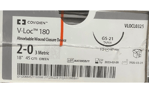 Medtronic Covidien VLOCL0325 V-loc 2-0 groen hechtdraad 45cm GS21 naald per 12st.