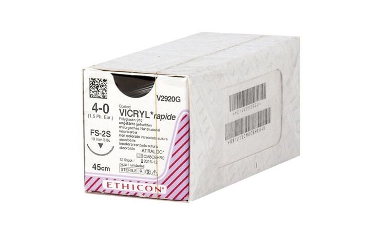 Vicryl rapide 4-0 FS2 naald V2920G per 12st. - afbeelding 0