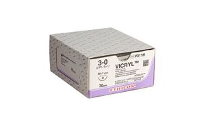 Vicryl hechtdraad V311H 3-0 violet draad 70cm SH-1 taperpoint hechtnaald 1/2 22mm per 36st.