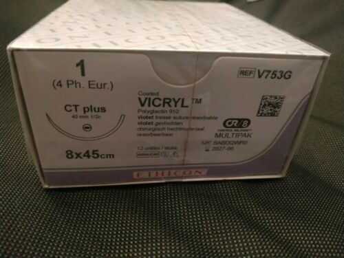 Vicryl hechtdraad 1-0 V753G, CTplus CR 8X45 cm Ortho purple 