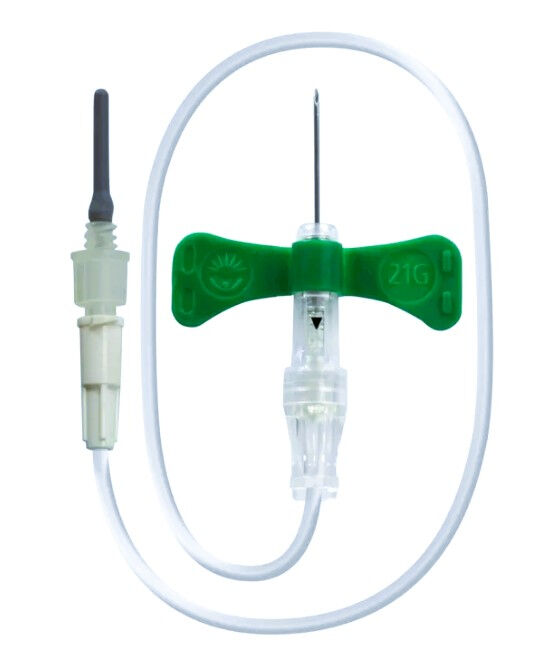 Vacutainer bloedafnameset vleugelnaald safety-lok met houder en slang