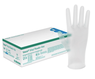Bbraun Vasco vinyl handschoenen poedervrij maat M per 100st.