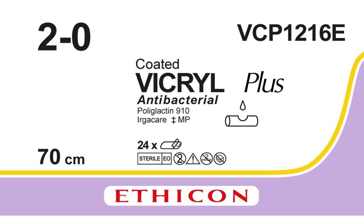 Vicryl plus VCP1216E 2-0 70 cm