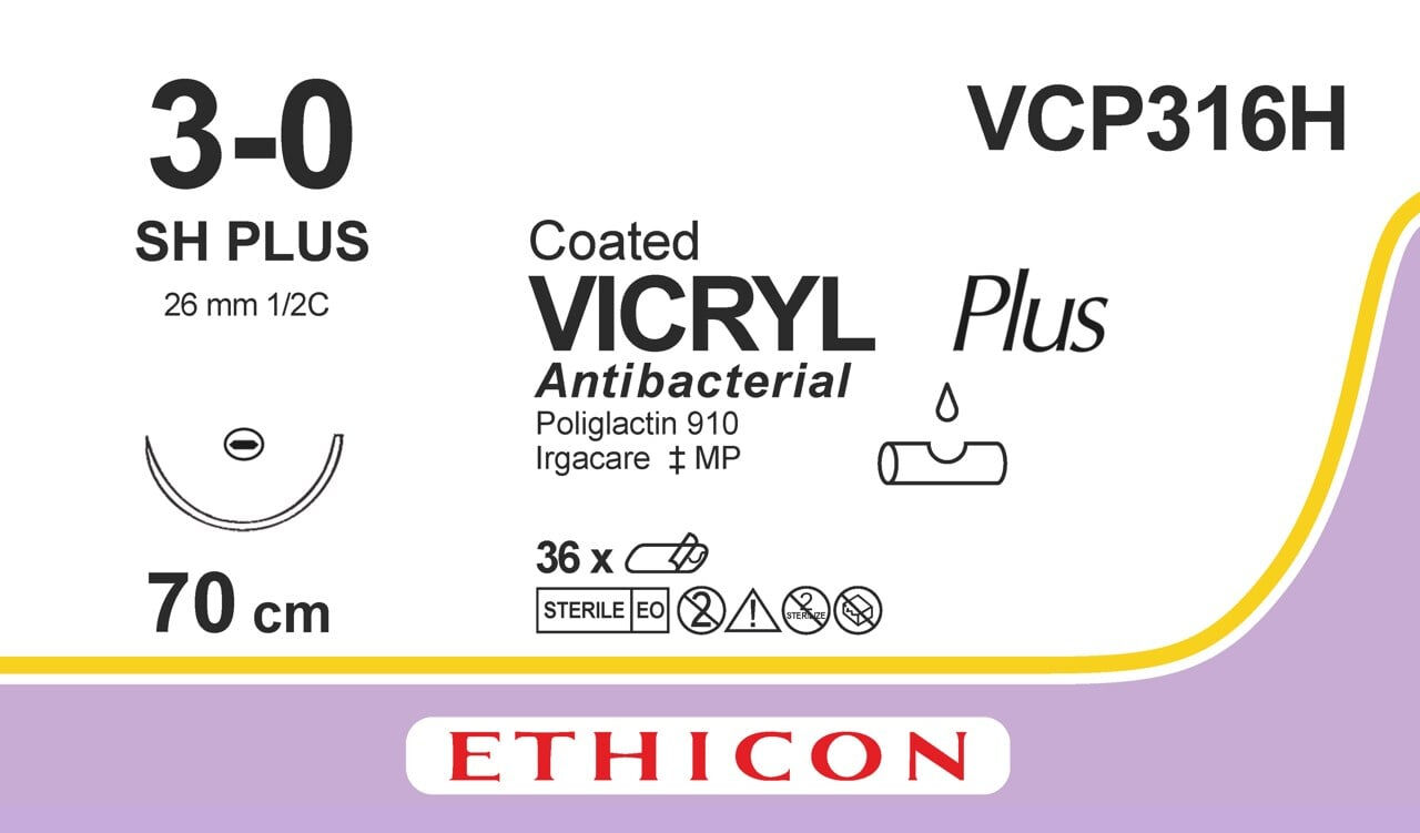 Vicryl -VCP316H 70 cm-SH-3-0-Plus 36ST