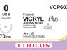 Vicryl plus hechtdraad VCP603H draaddikte 0 en 70 cm lang UR-6 naald 36st