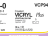 Vicryl plus hechtdraad VCP9410H 4-0 draad 45cm violet SC-1 naald recht 13mm per 36st.