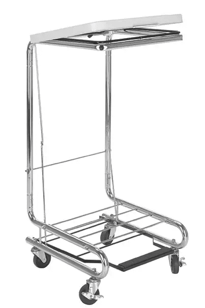 Verrijdbare prullenbak met voetbediening en 4 wielen 97cm hoog 40x33cm opening - afbeelding 0