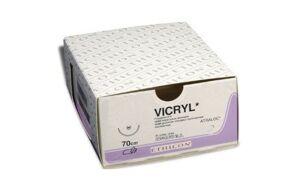 Vicryl hechtdraad V100H 3-0 violet draad 90cm MH plus hechtnaald per 36st.