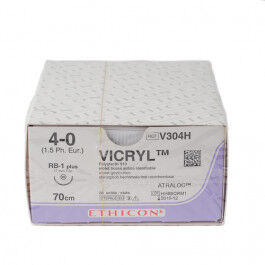 Vicryl hechtdraad 4-0 RB1 naald V304H per 36st. 70cm draad