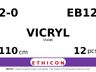 Vicryl EB12 hechtdraad - EN-3 2-0 - 110cm - | per 12 st. |