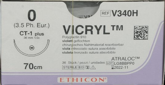 Vicryl Hechtdraad V340H 0 70cm violet CT-1+ 36 st 