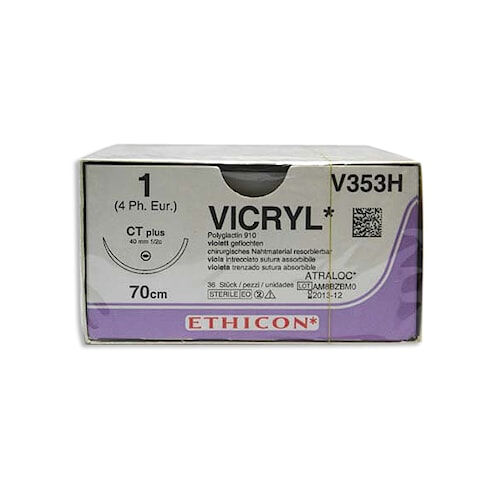 Vicryl hechtdraad V353H 1-0 CT-plus 70 Ortho- 36st