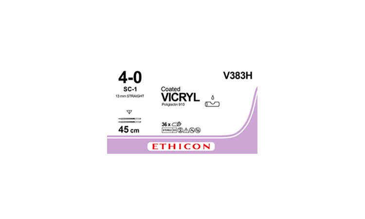 Vicryl hechtdraad 4-0 V383H 45cm draad SC-1 naald per 36st. - afbeelding 0