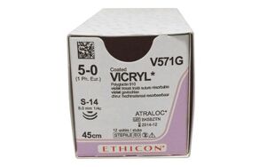 Ethicon vicryl hechtdraad V571G 5-0 violet met 2x S14 naald per 12st.