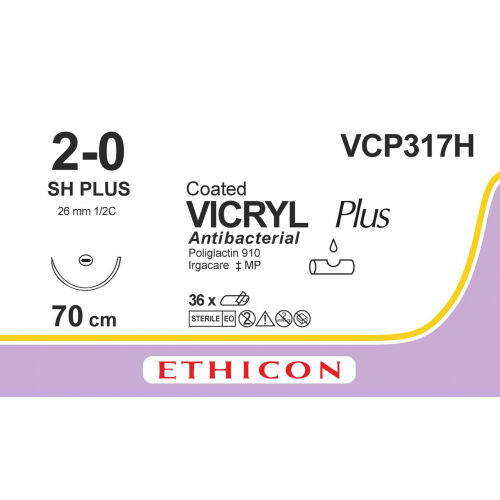 Vicryl Plus Hechtdraad VCP317H 2-0 70cm violet SH+ 36 st