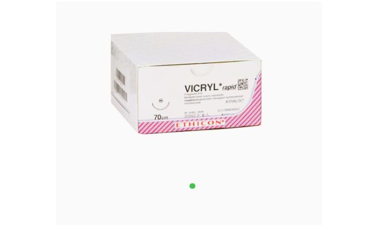 Vicryl Rapide Hechtdraad V1210G 8-0 30cm violet GS-9 naald per 12st.