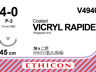 Vicryl Rapide Hechtdraad  V4940H 4-0 P-3 naald 45cm per 36st