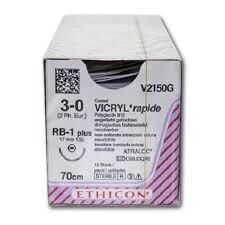 Vicryl Rapide 3-0 RB1 plus naald V2150G per 12st. 70cm draad