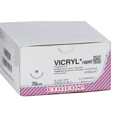 Vicryl Rapide VR2279 hechtdraad 4-0 met V-4 tapercut naald 75cm draad per 36st.