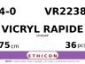 Vicryl Rapide VR2238 hechtdraad - TS 4-0 - 75cm - | per 36 st. |