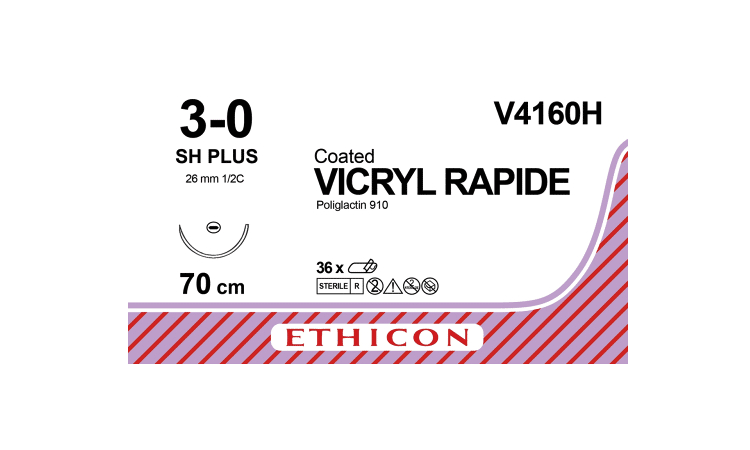 Vicryl rapide hechtdraad V4160H 3-0 met SH1 naald 70cm draad per 36st. - afbeelding 0