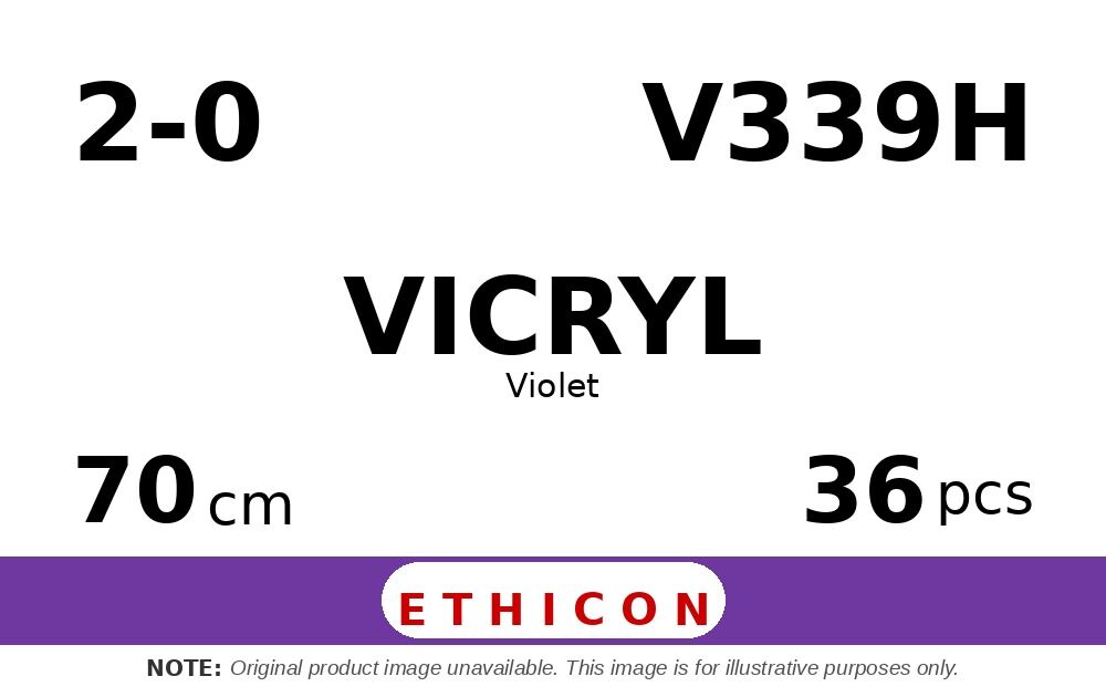 Vicryl hechtdraad V339H 2-0 CT-1 plus naald 70cm violet draad per 36st.
