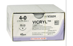 Vicryl 4-0 hechtdraad V292H 45cm ongekleurd FS-2S naald per 36st.