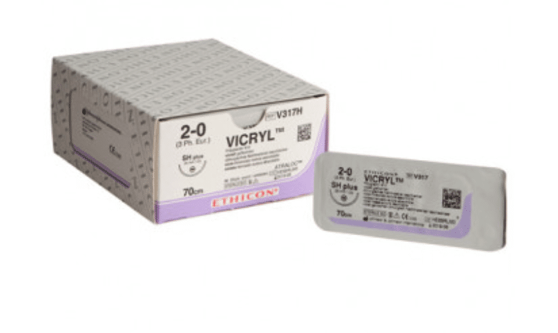 Vicryl hechtdraad 2-0 70cm violet SH+ naald V317H 36st.