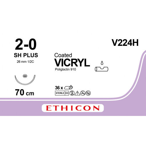 Vicryl Hechtdraad V224H 2-0 70cm ongekleurd SH+ 36 st 