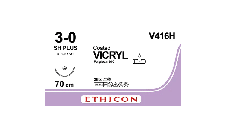 Vicryl hechtdraad V416H 3-0 70cm ongekleurd SH+ 36 stuks - afbeelding 0