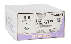 Vicryl CT V489H hechtdraad 45cm gevochten ongekleurd 6-0 P-1 prime 36st
