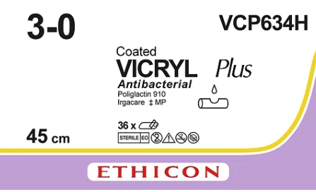 Vicryl Plus hechtdraad 3-0 3x45cm violet draad 36 stuks