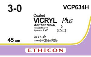 Vicryl Plus hechtdraad 3-0 3x45cm violet draad 36 stuks