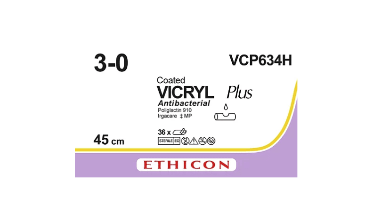 Vicryl Plus hechtdraad 3-0 3x45cm violet draad 36 stuks - afbeelding 0